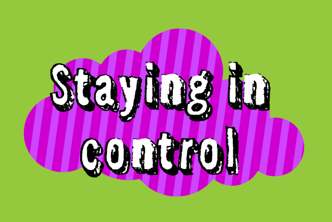 'Staying in control' text over a cloud